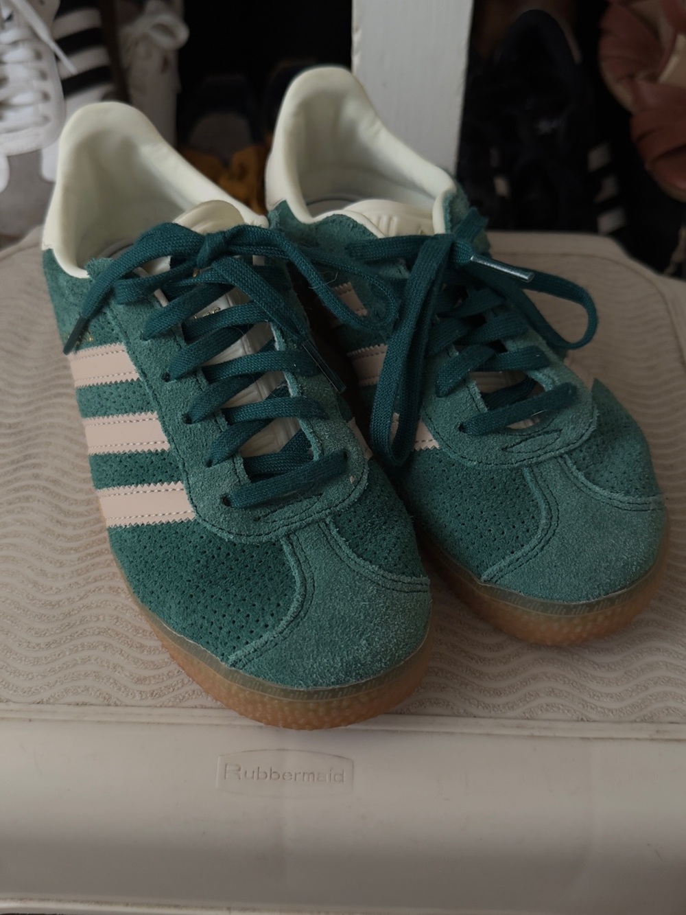 Adidas Gazelle Green Suede Sneakers